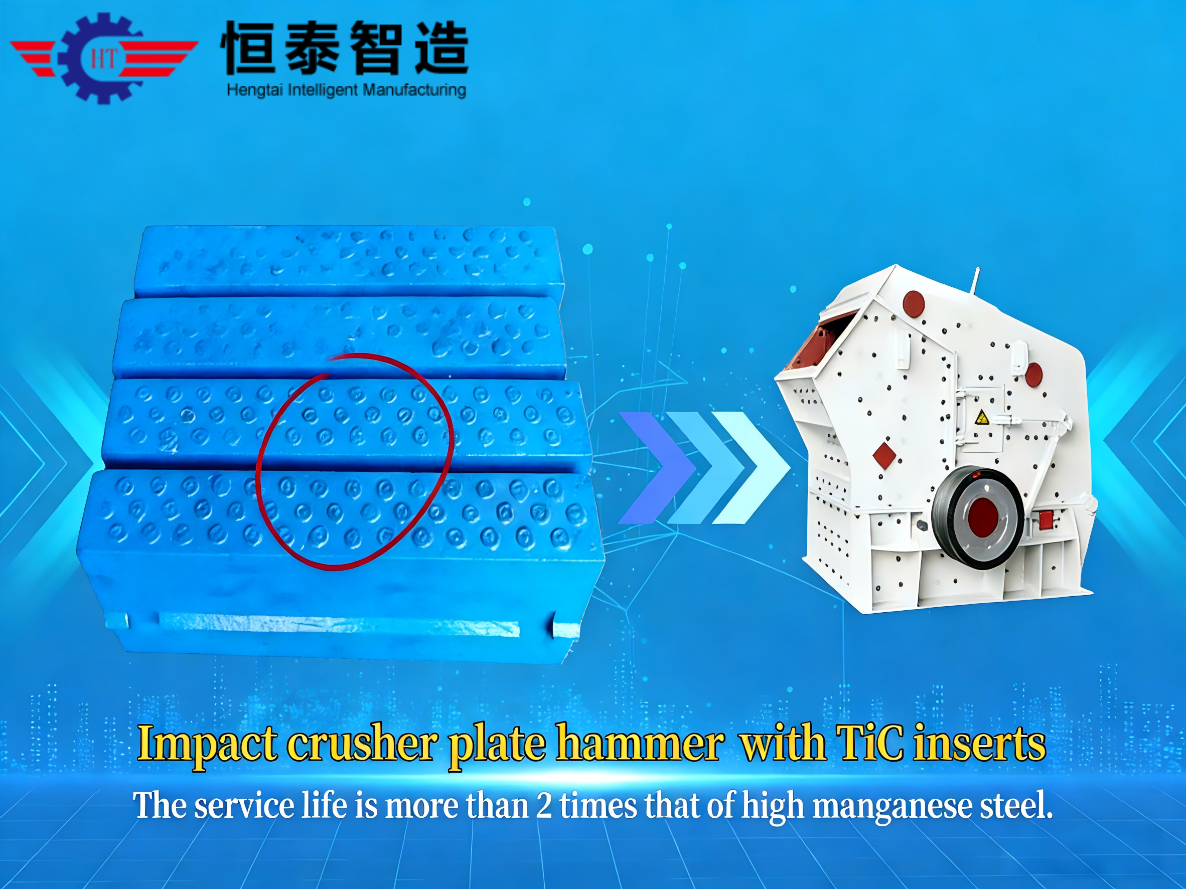 TiC Insert Impact Crusher Blow Bar - Core components