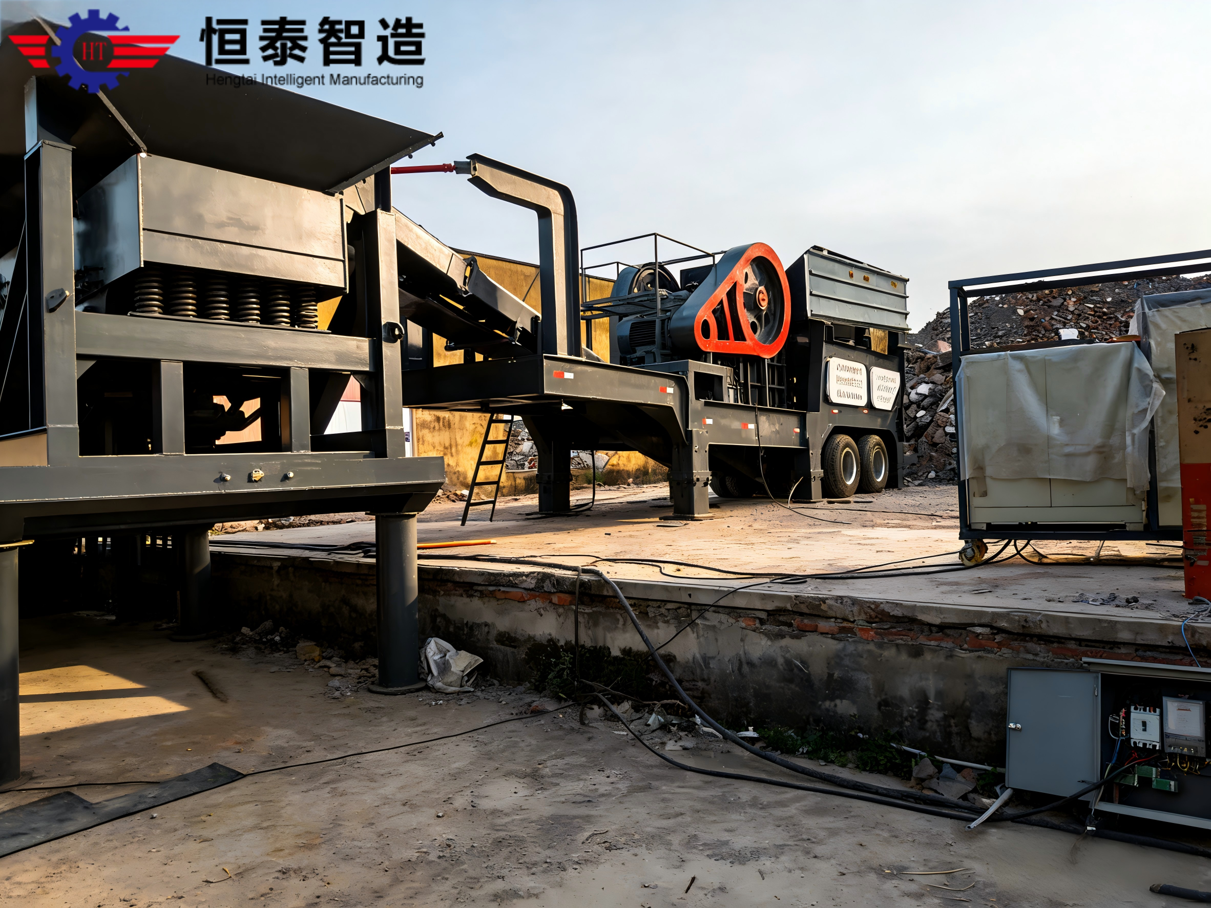 Jaw Mobile Crushing Station - Jaw crusher unit detail showing crushing chamber and jaw plates