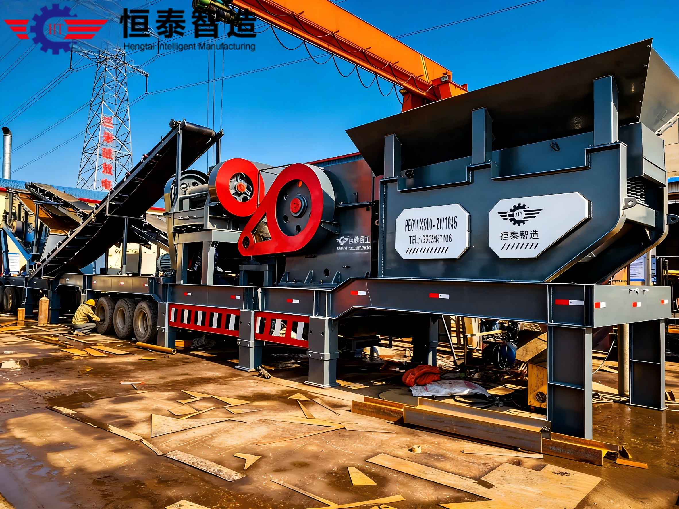 Jaw Mobile Crushing Station - Vibrating feeder and screening system integration