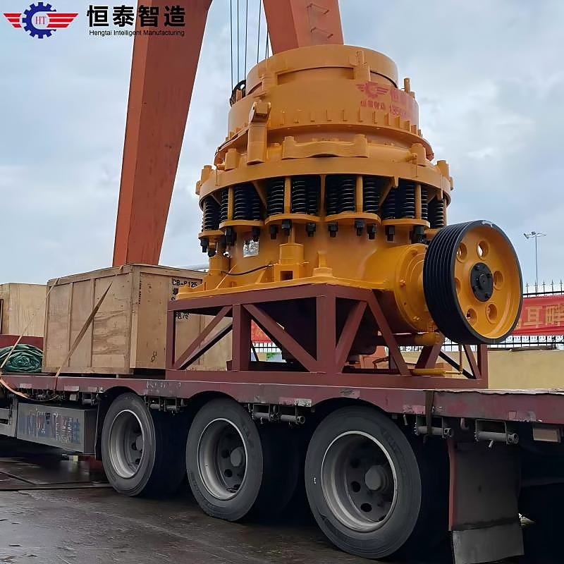 Stone cone crusher mantle and concave running test and inspection