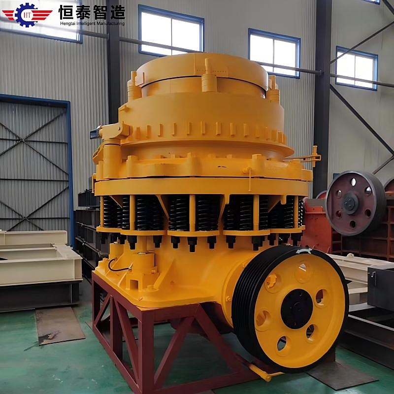 Secondary rock cone crusher installation site in mining aggregate line