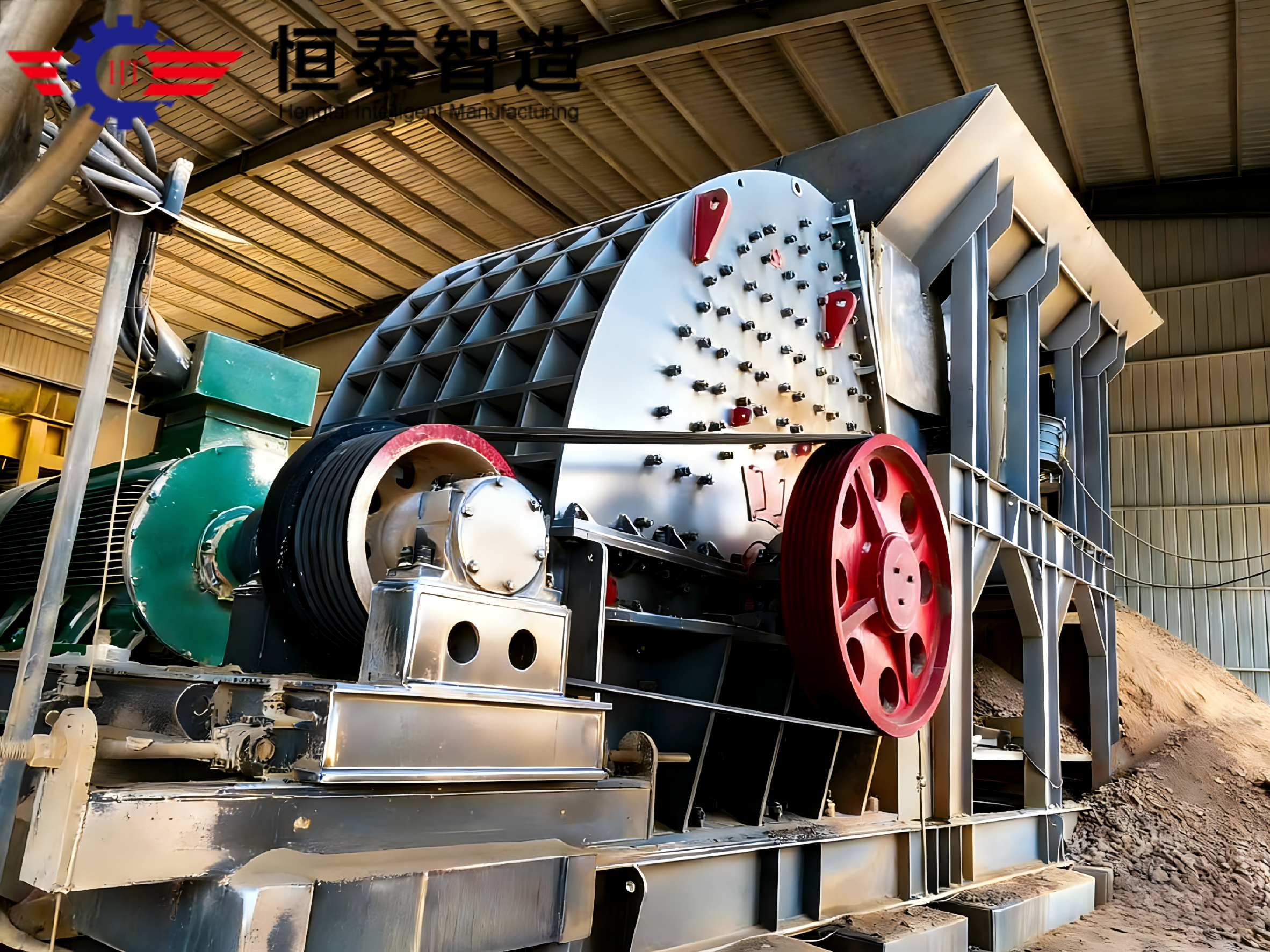 Heavy Duty Hammer Crusher - 16Mn rotor disc with manganese steel sleeve