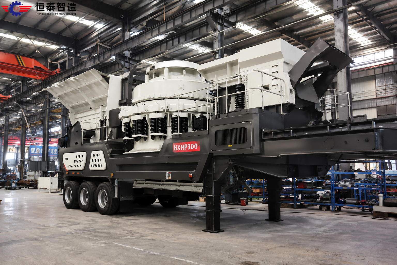 Wheeled Mobile Cone Crushing Plant side view