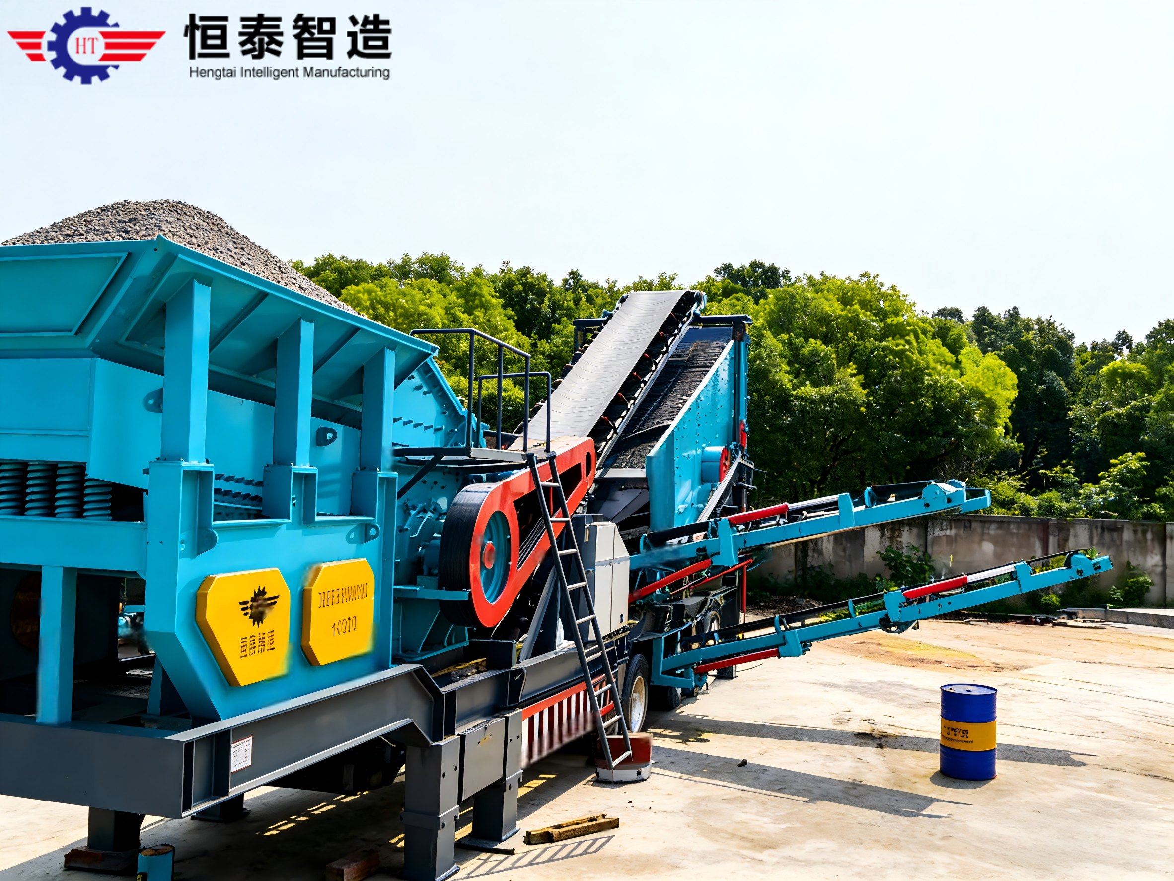 Wheel-mounted mobile crushing plant - crushing unit detail