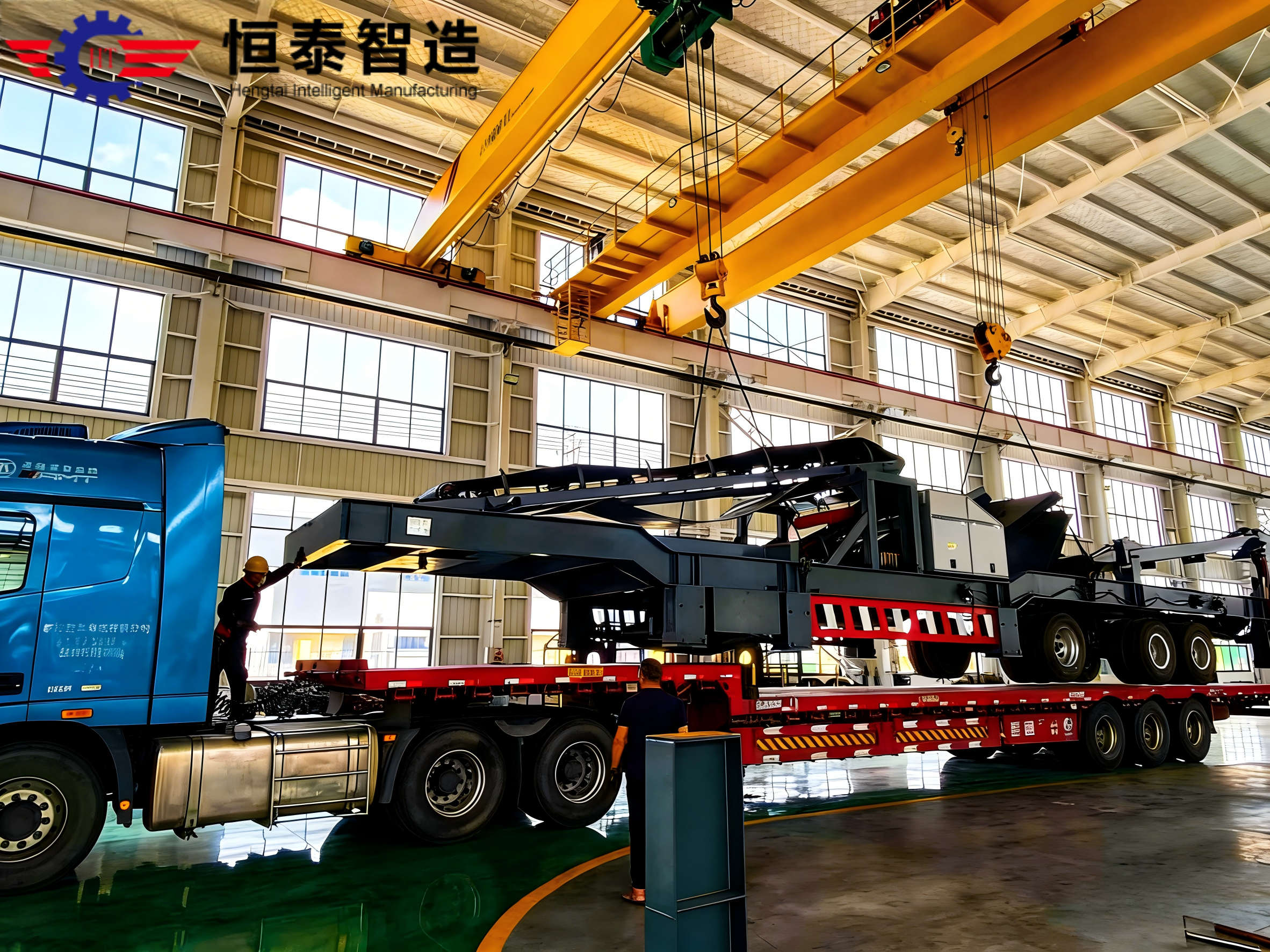Integrated mobile screening plant - vibrating screen view